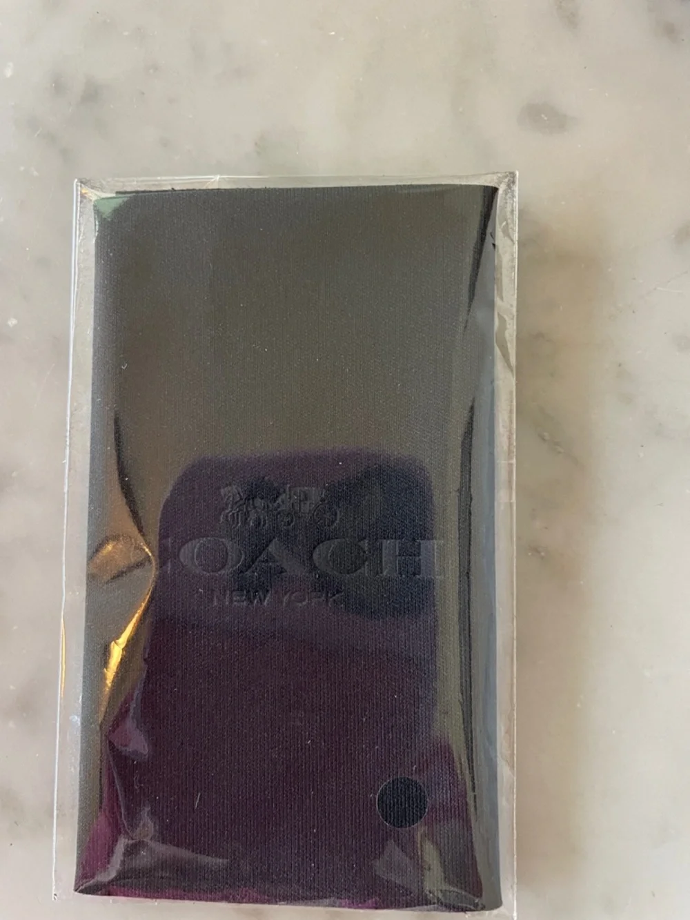 COACH Black and Gold Eyewear Clamshell Case with Cleaning Wipes